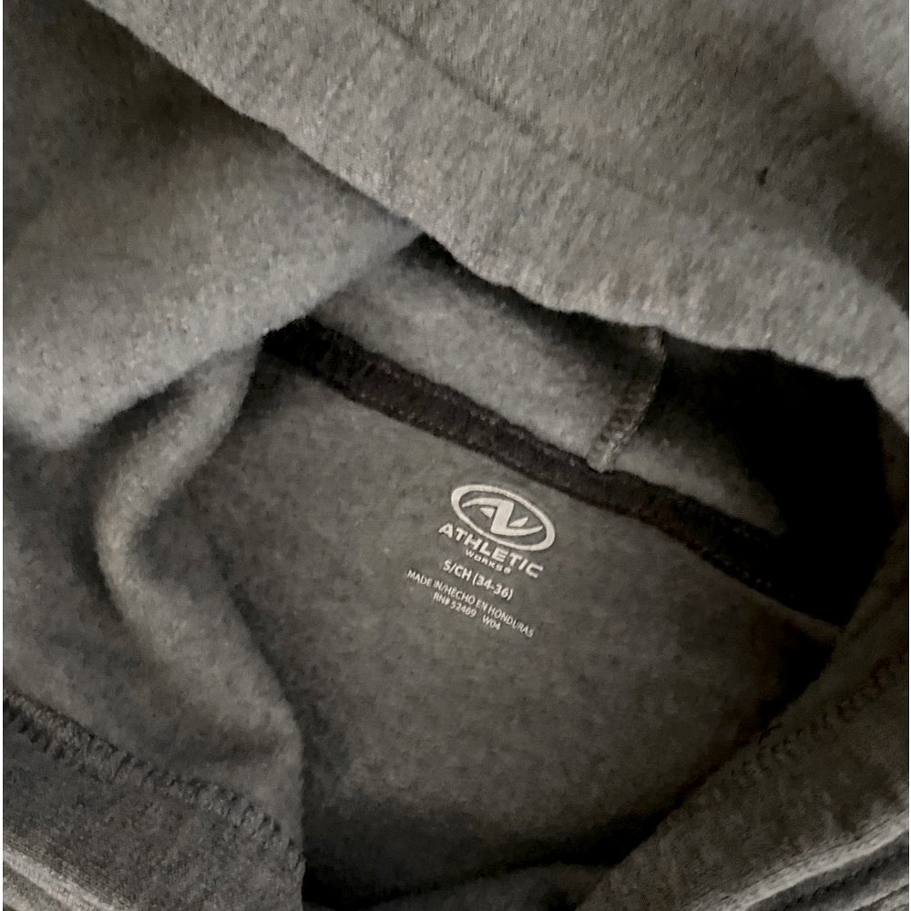 ATHLETIC WORKS GRAY HOODIE SWEATSHIRT - Picture 5 of 8